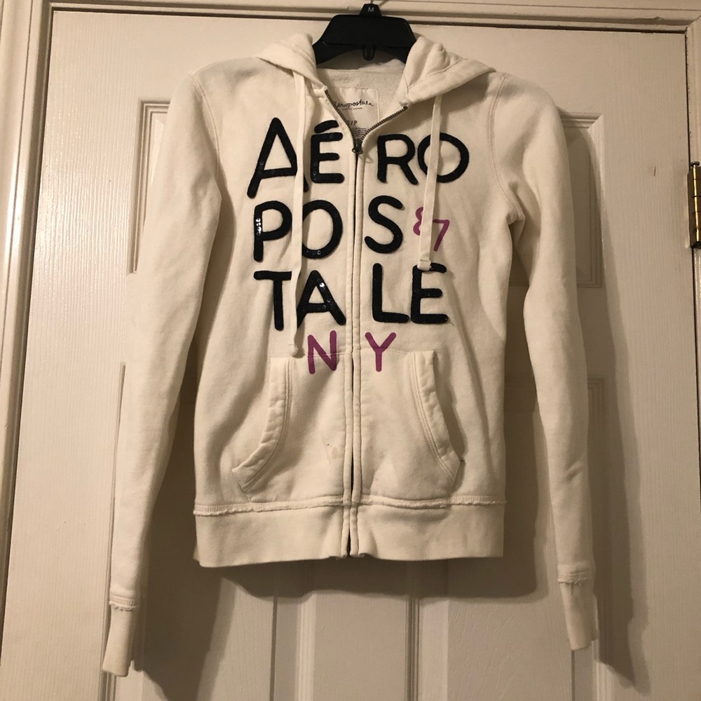 White S/P Aéropostale Hooded Jacket